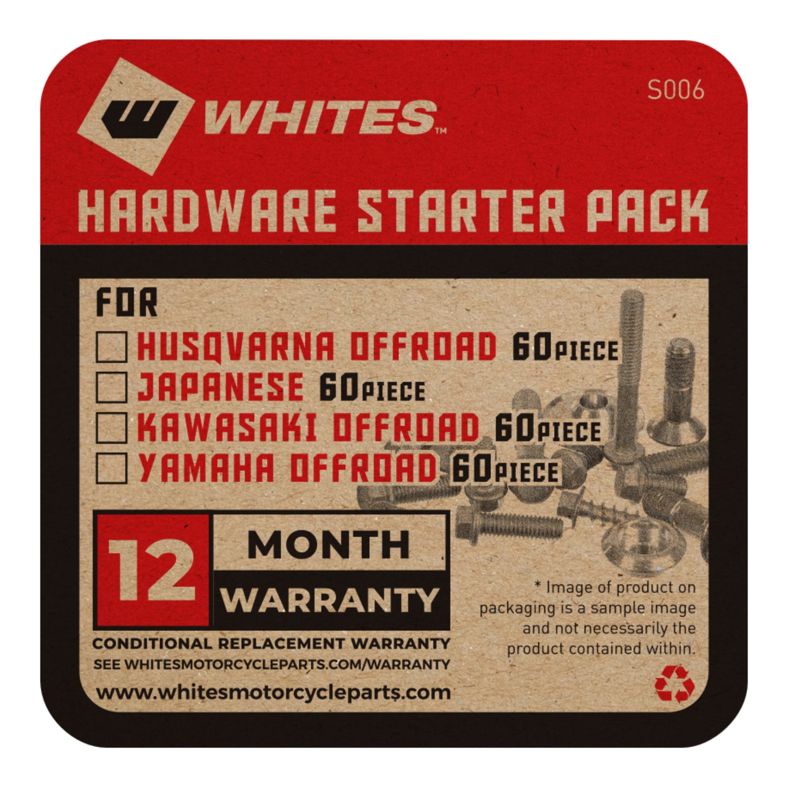 New WHITES Hardware Starter Pack For Kawasaki Off-Road 60Pcs #WHWS003 | Australian Moto Spares