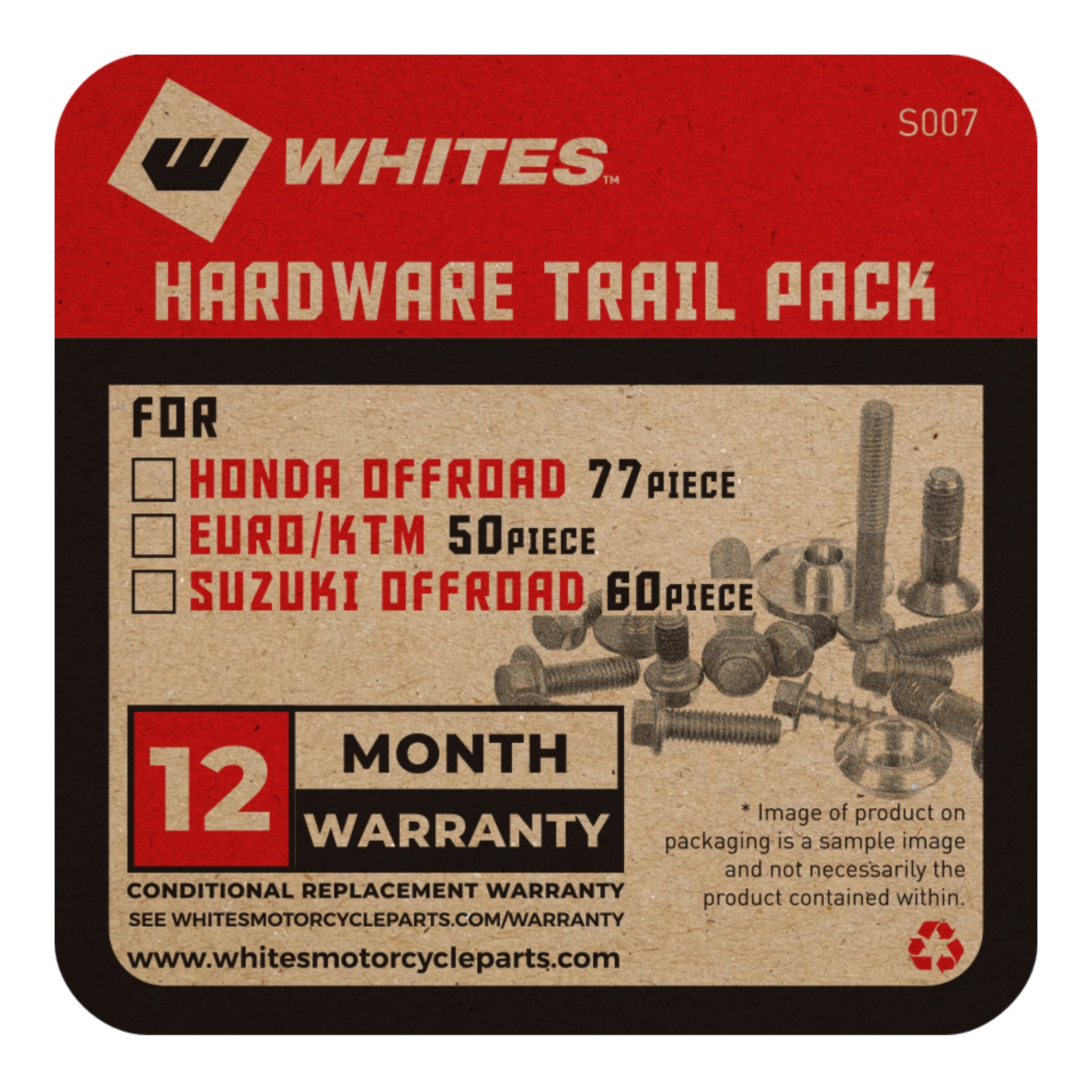 New WHITES Hardware Trail Pack For Honda Off-Road 77Pcs #WHWT001 | Australian Moto Spares