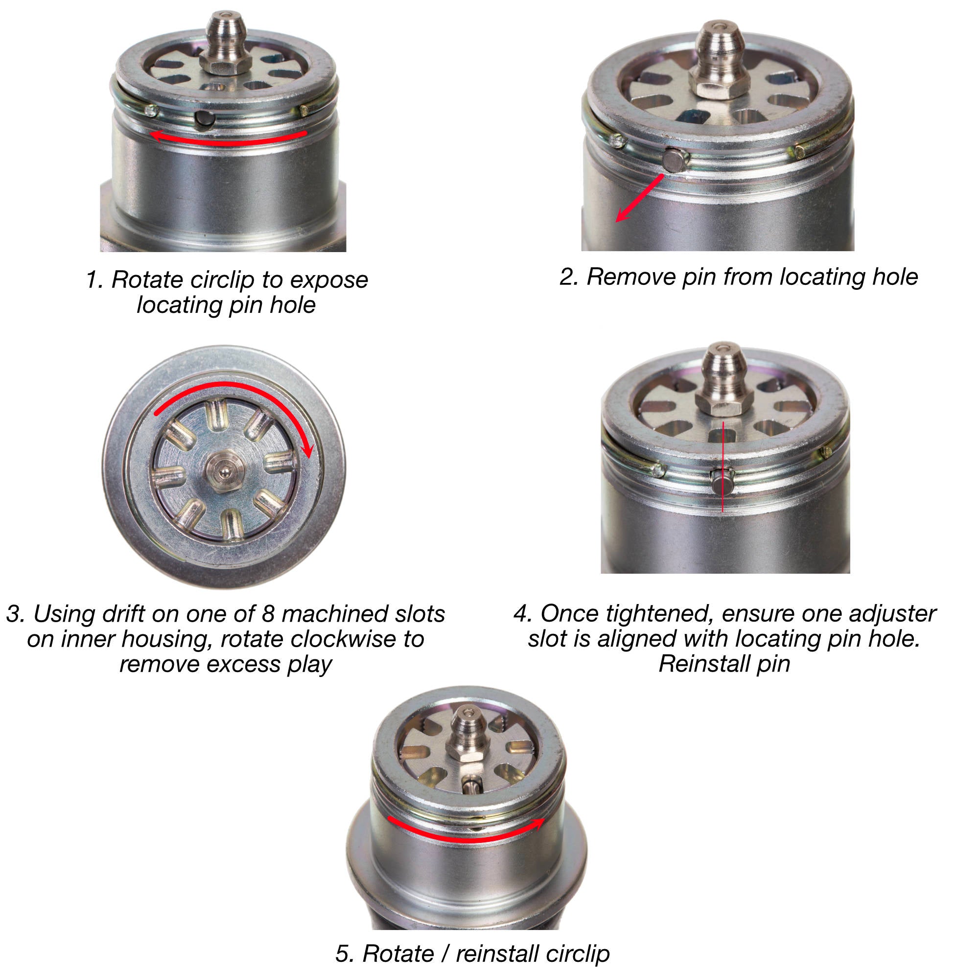 New WHITES Motorcycle Ball Joint Plus - Heavy Duty Adjustable #WPBJP17002