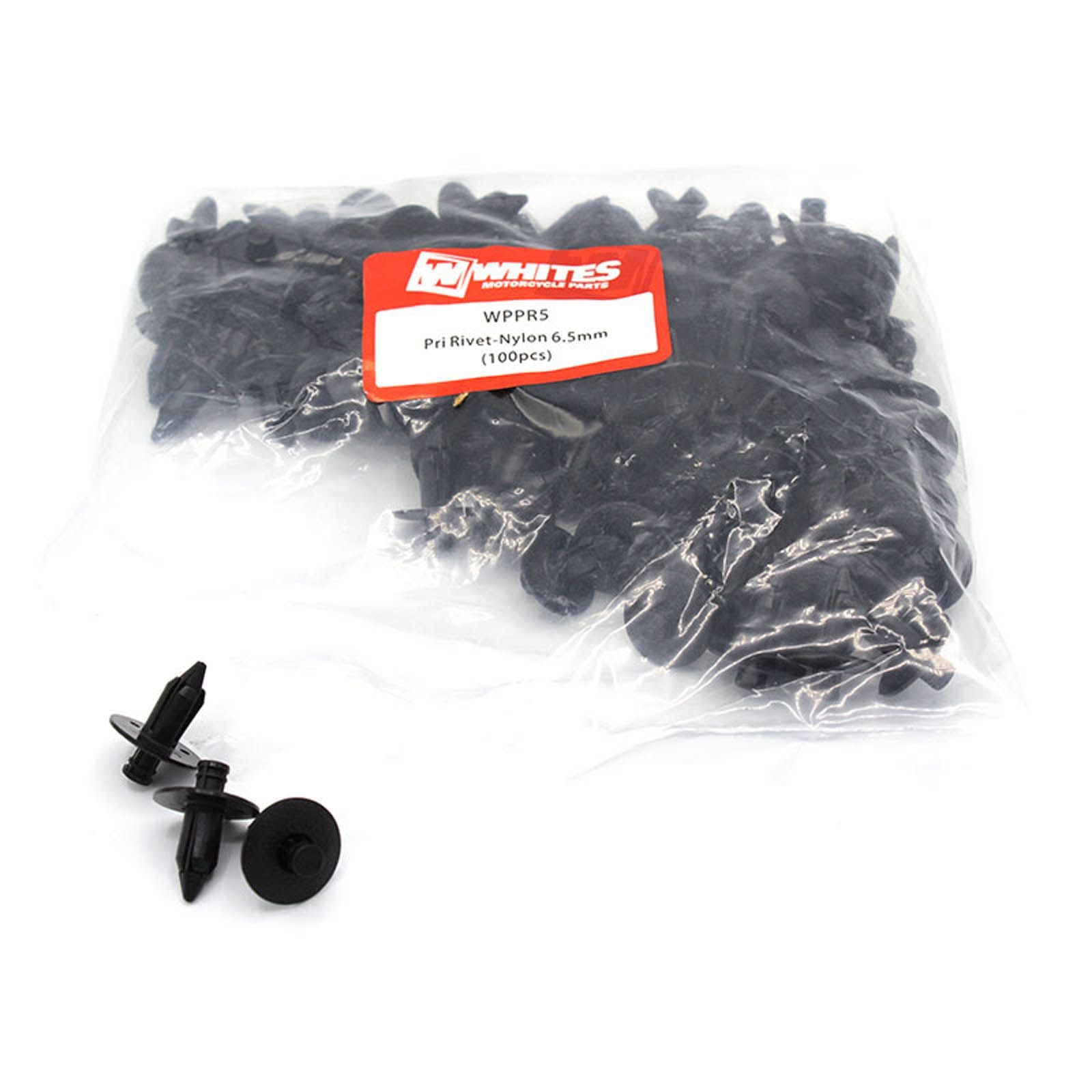 New WHITES Nylon Pry Rivets - 6.5mm (100 Pack) #WPPR5