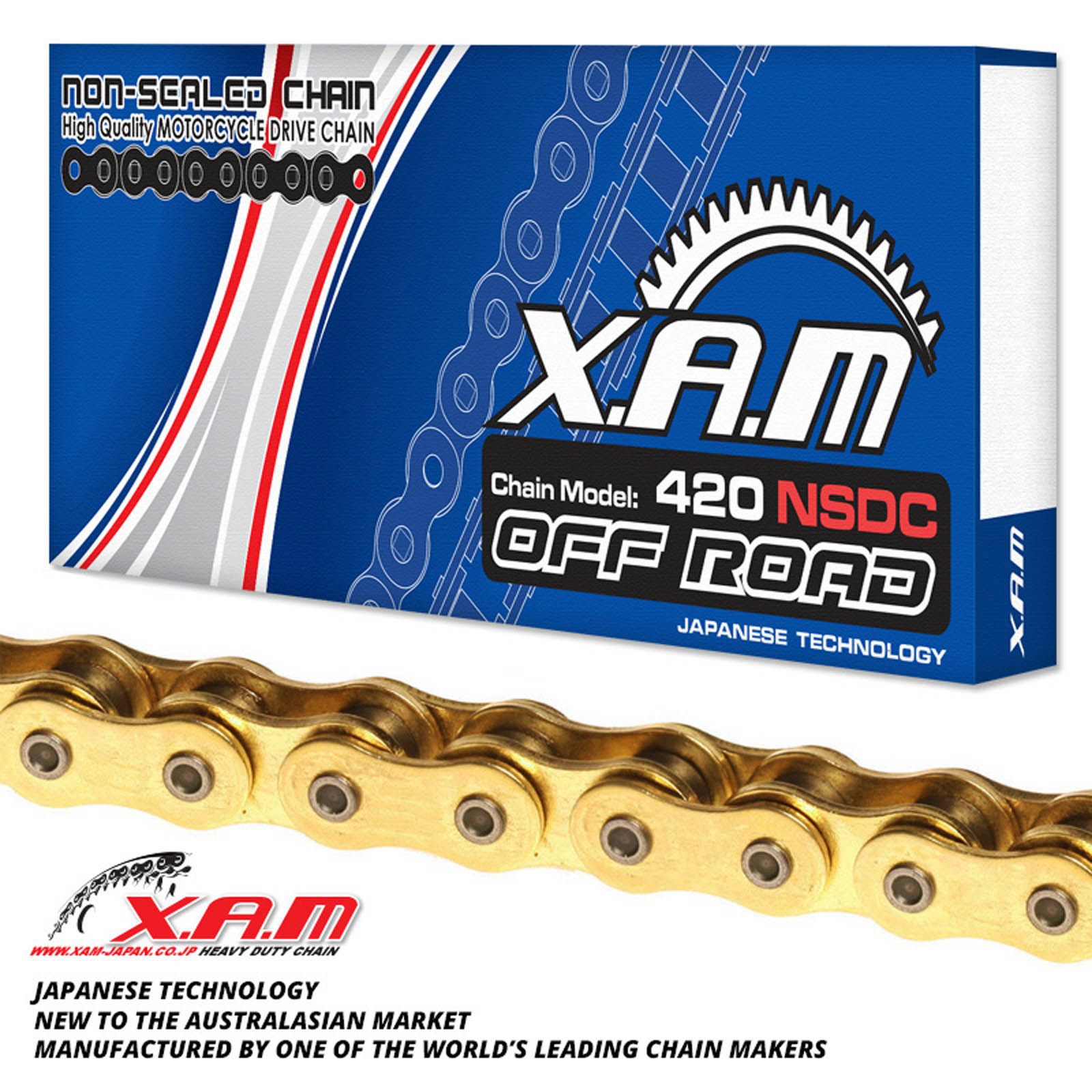 New XAM 420NSDC Chromised Chain - Gold / Gold (110L) #XC420NSDCG2110